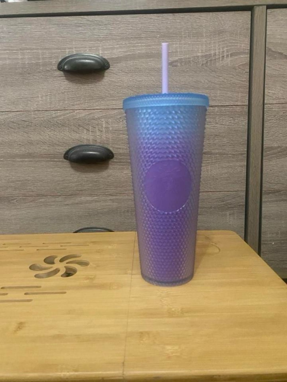 Starbucks Blue to Purple Ombre Studded Reusable Tumbler with Straw